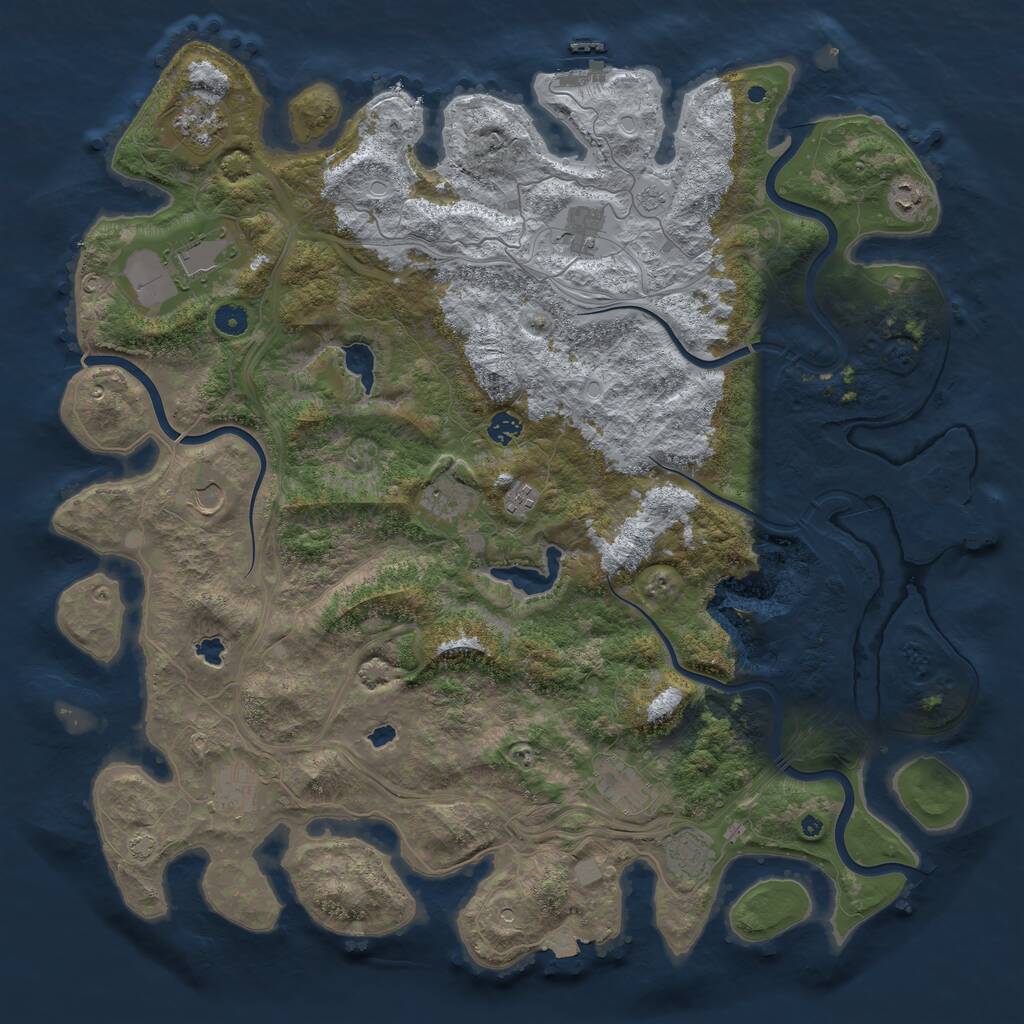 Rust Map: Procedural Map, Size: 4800, Seed: 314210591, 17 Monuments