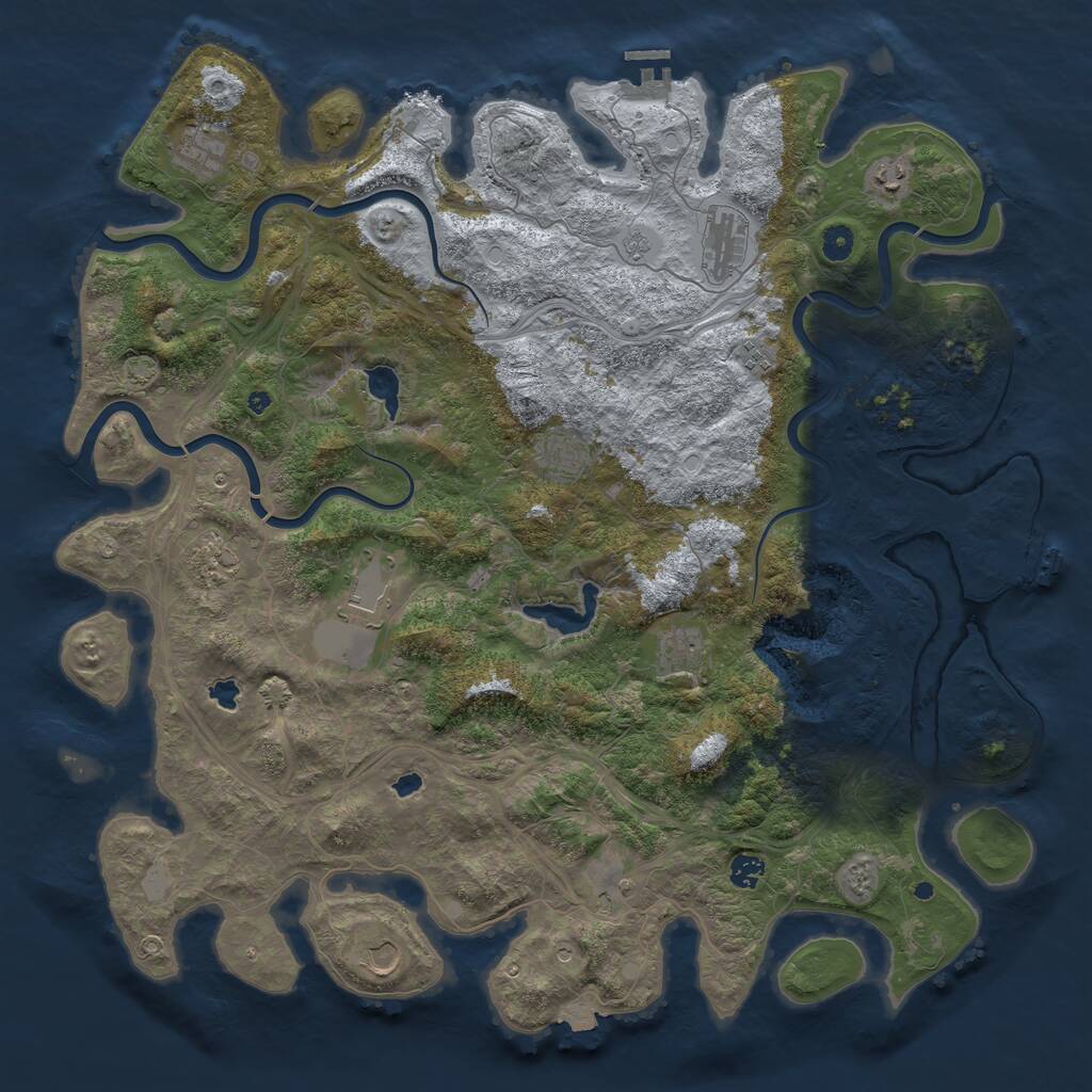 Rust Map: Procedural Map, Size: 4800, Seed: 314210591, 17 Monuments