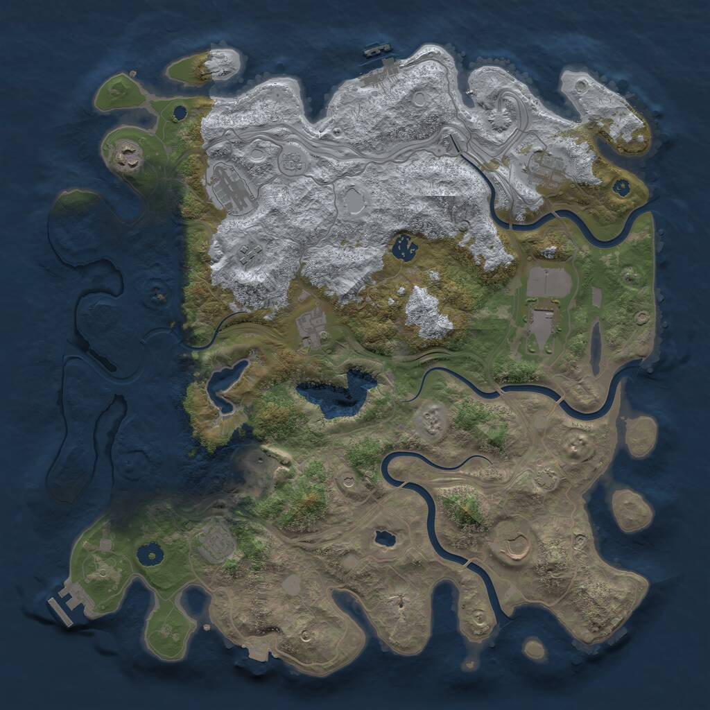 Rust Map: Procedural Map, Size: 4250, Seed: 1407634293, 16 Monuments