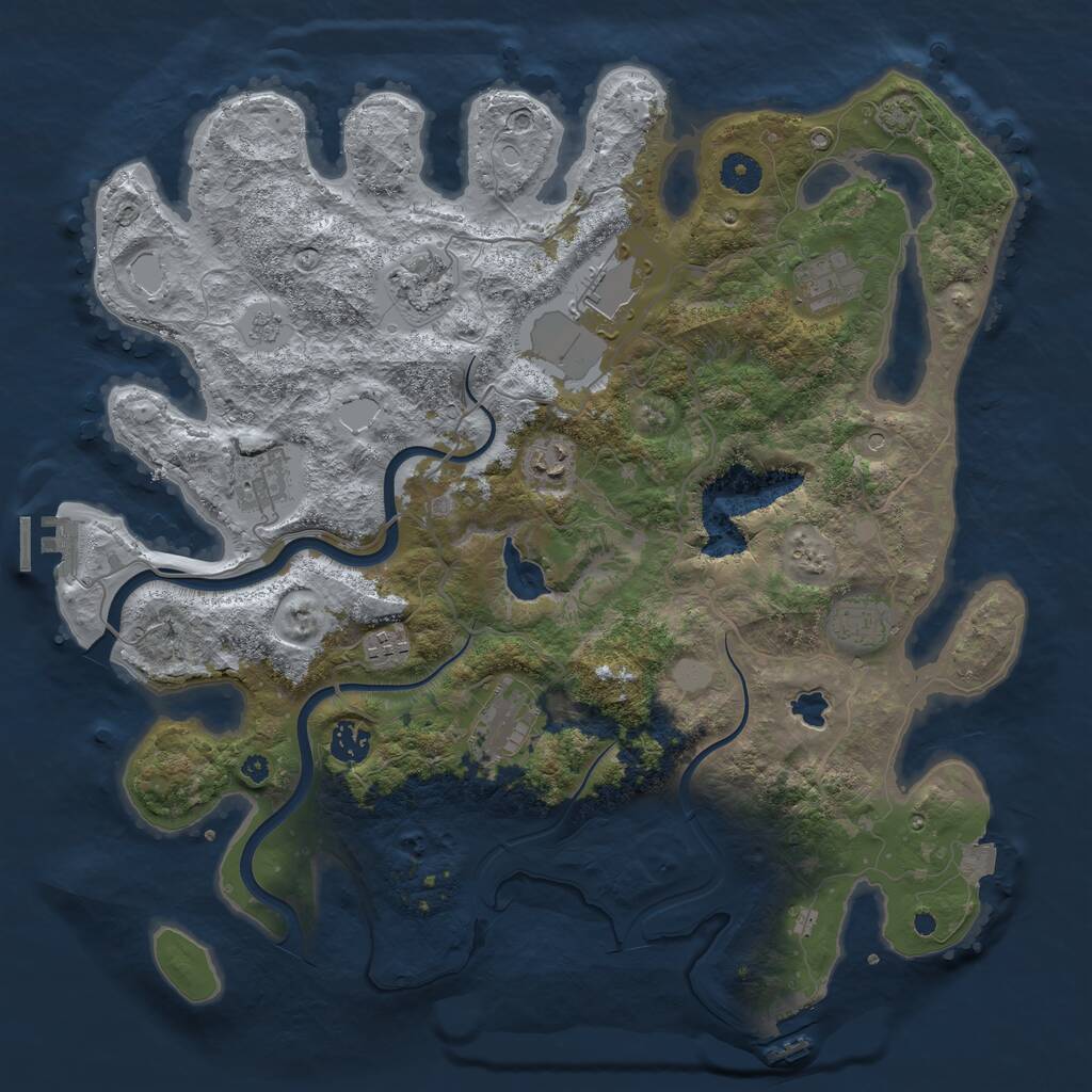 Rust Map: Procedural Map, Size: 4000, Seed: 1198263507, 15 Monuments