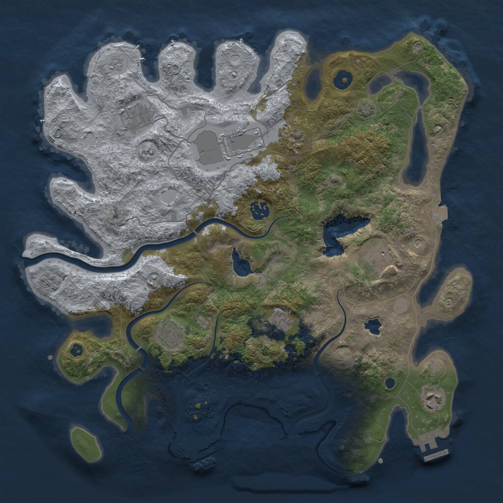 Rust Map: Procedural Map, Size: 4000, Seed: 1198263507, 15 Monuments