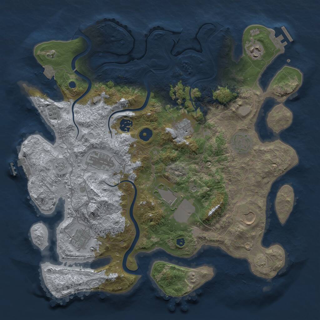 Rust Map: Procedural Map, Size: 3750, Seed: 586970065, 15 Monuments
