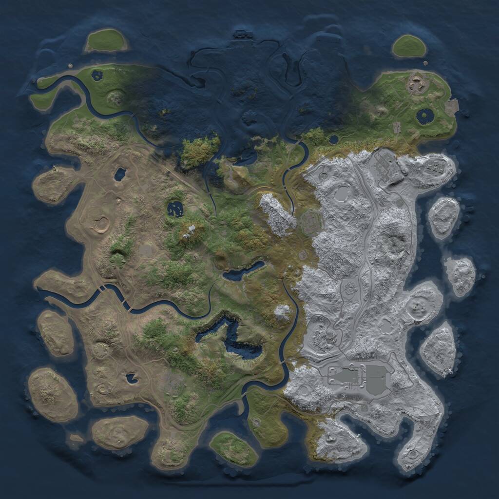 Rust Map: Procedural Map, Size: 4500, Seed: 1849190065, 15 Monuments
