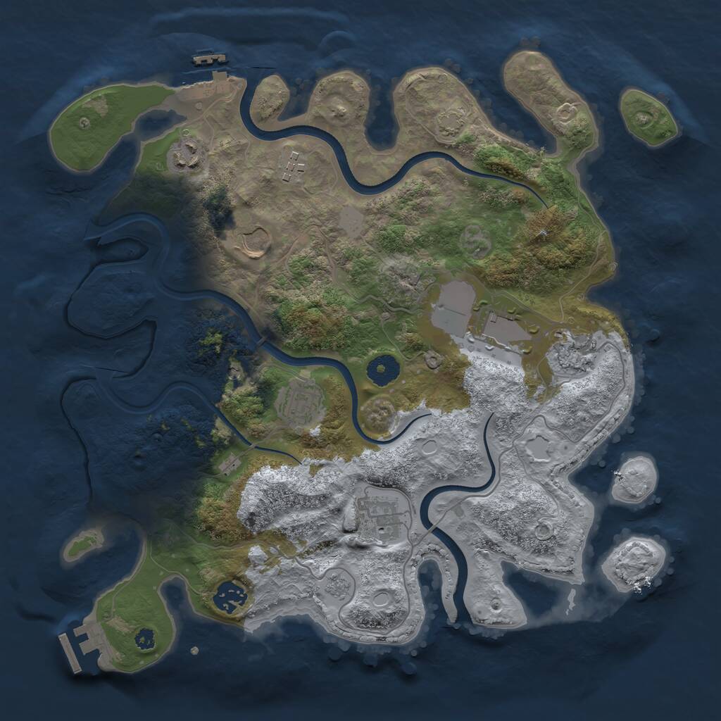 Rust Map: Procedural Map, Size: 3500, Seed: 1681517283, 14 Monuments