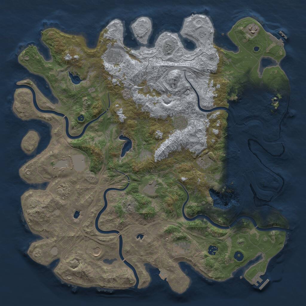 Rust Map: Procedural Map, Size: 4751, Seed: 159874653, 17 Monuments