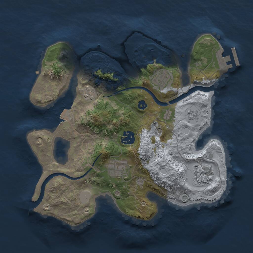 Rust Map: Procedural Map, Size: 2700, Seed: 1901290548, 9 Monuments