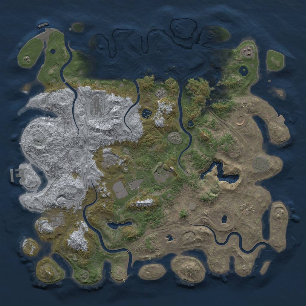 Rust Map: Procedural Map, Size: 4800, Seed: 968068943, 17 Monuments