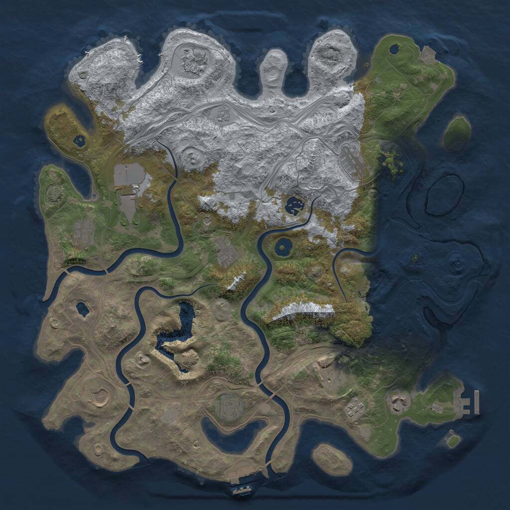 Rust Map: Procedural Map, Size: 4250, Seed: 1774562422, 17 Monuments