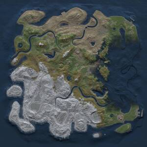 Thumbnail Rust Map: Procedural Map, Size: 4300, Seed: 1753151564, 16 Monuments