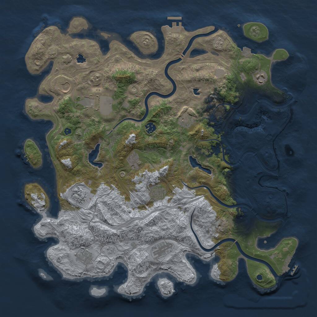 Rust Map: Procedural Map, Size: 4500, Seed: 769706443, 17 Monuments