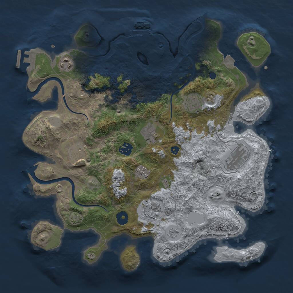 Rust Map: Procedural Map, Size: 3400, Seed: 4891090, 14 Monuments