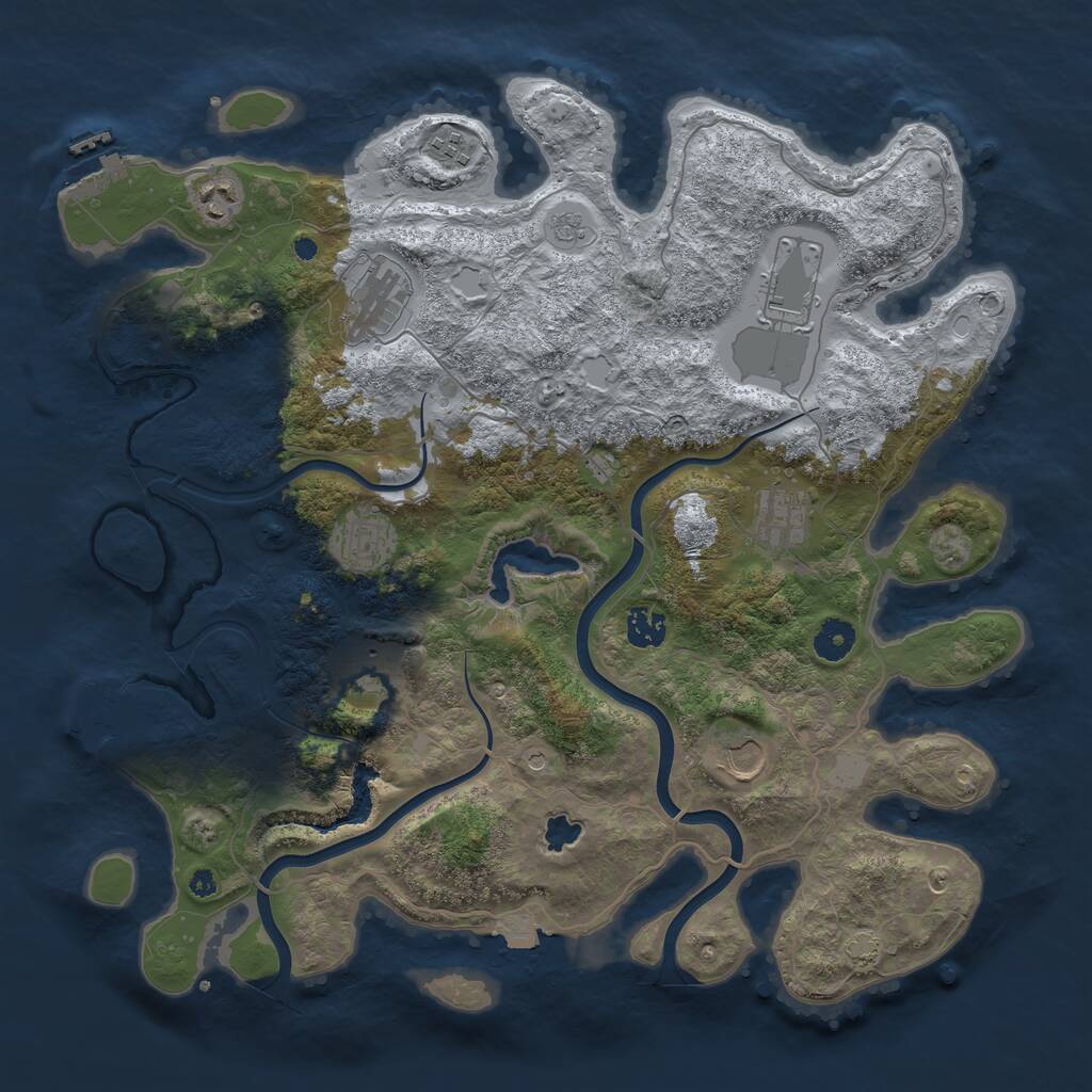 Rust Map: Procedural Map, Size: 4000, Seed: 312930536, 15 Monuments