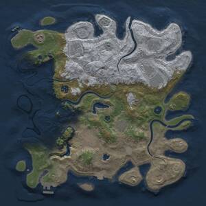 Thumbnail Rust Map: Procedural Map, Size: 4000, Seed: 312930536, 16 Monuments