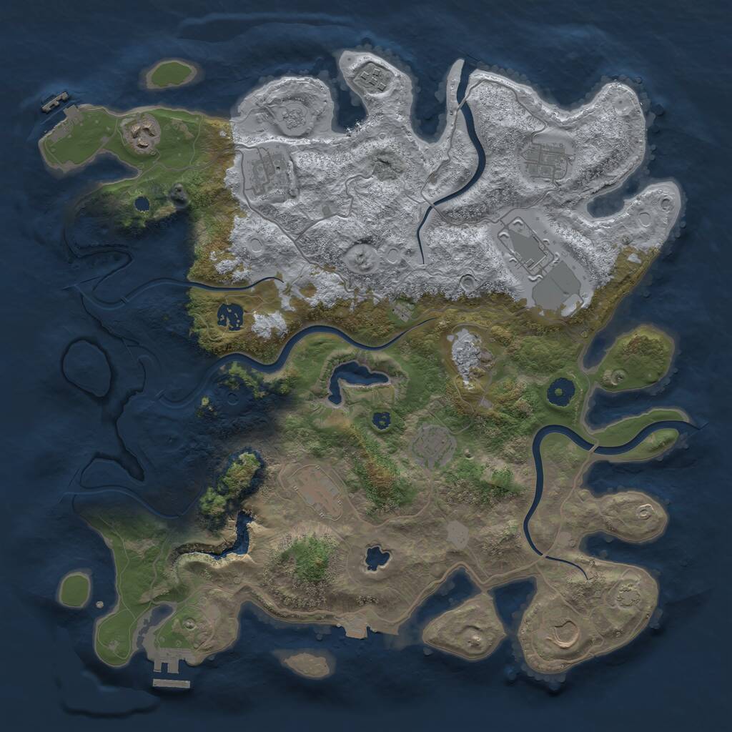 Rust Map: Procedural Map, Size: 4000, Seed: 312930536, 16 Monuments
