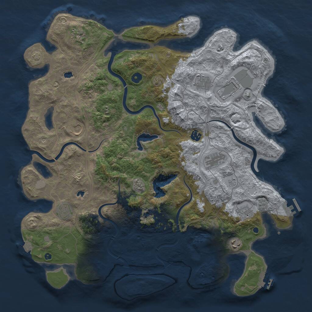 Rust Map: Procedural Map, Size: 4500, Seed: 898812267, 16 Monuments