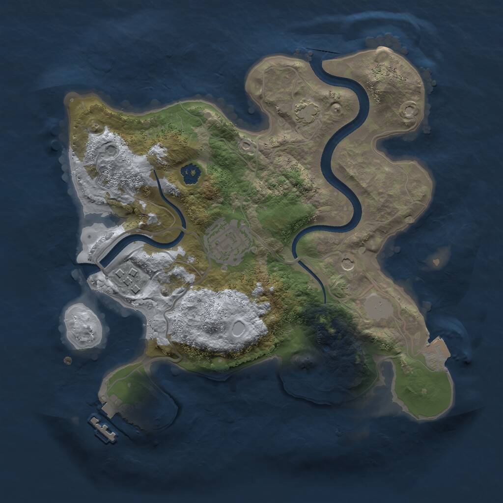 Rust Map: Procedural Map, Size: 2500, Seed: 407230858, 6 Monuments