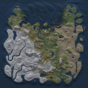 Thumbnail Rust Map: Procedural Map, Size: 5000, Seed: 2102046851, 16 Monuments