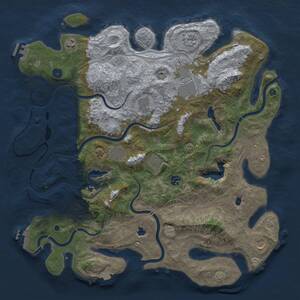 Thumbnail Rust Map: Procedural Map, Size: 4500, Seed: 160010260, 15 Monuments