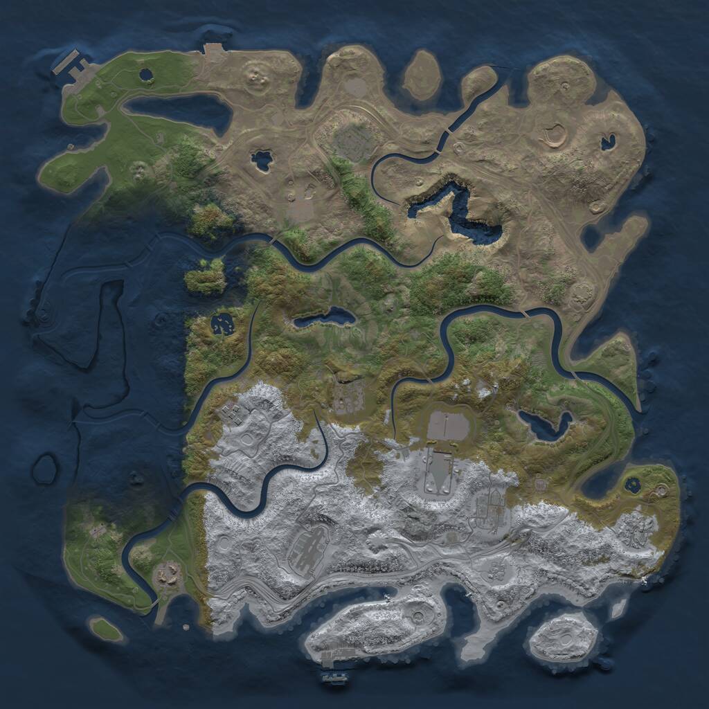 Rust Map: Procedural Map, Size: 4500, Seed: 1972742554, 17 Monuments