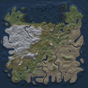 Thumbnail Rust Map: Procedural Map, Size: 6000, Seed: 294673789, 17 Monuments