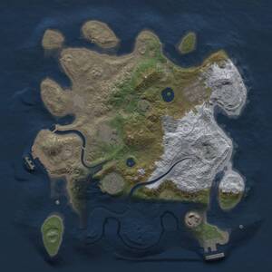 Thumbnail Rust Map: Procedural Map, Size: 3000, Seed: 1632010522, 11 Monuments