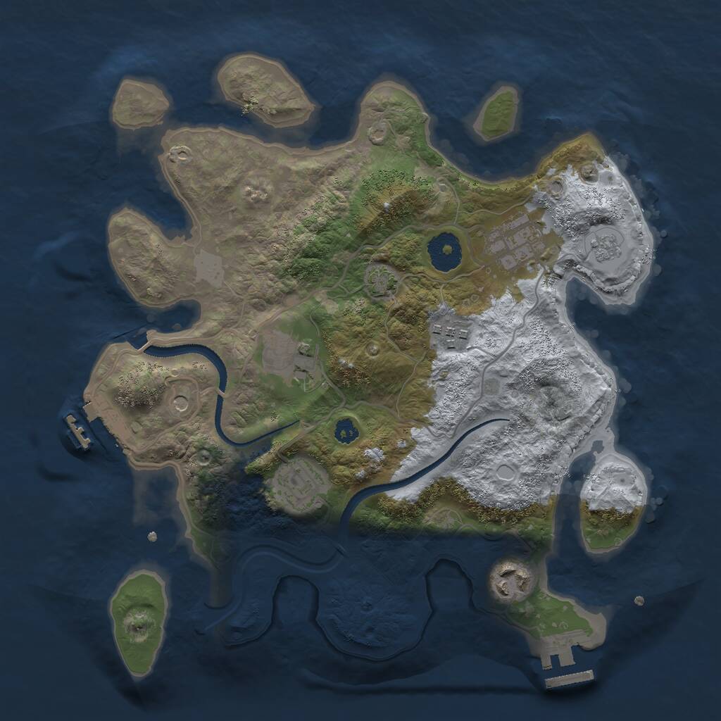 Rust Map: Procedural Map, Size: 3000, Seed: 1632010522, 11 Monuments