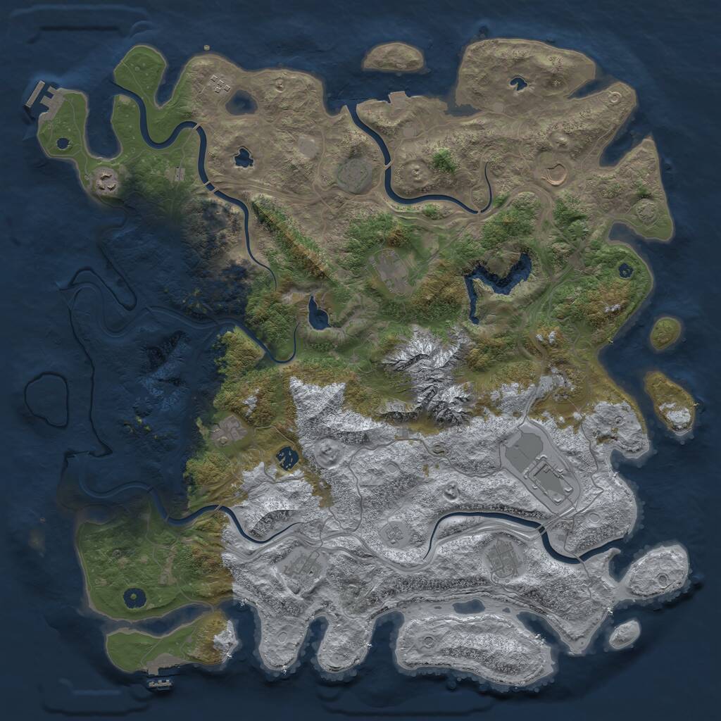 Rust Map: Procedural Map, Size: 5000, Seed: 15101510, 17 Monuments