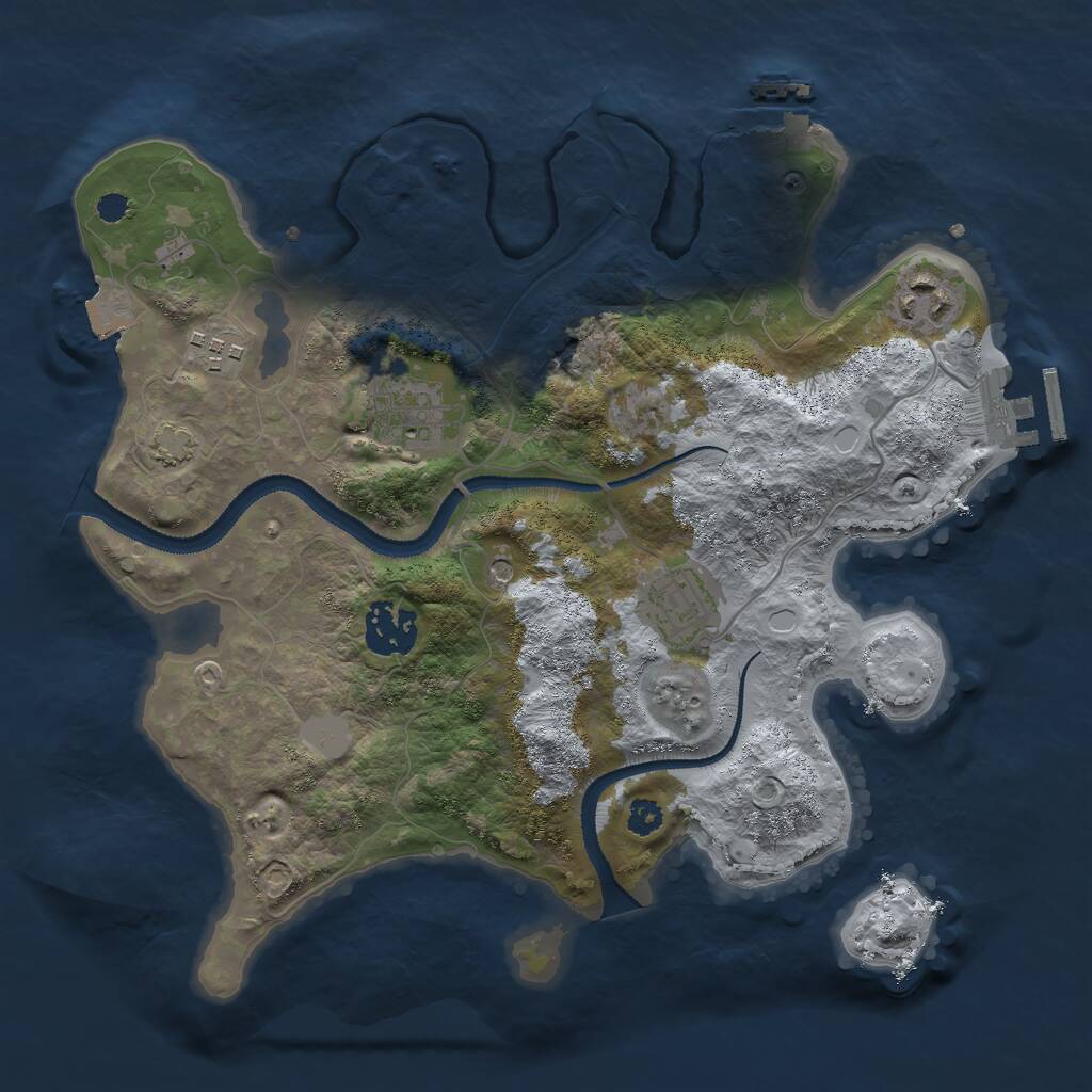 Rust Map: Procedural Map, Size: 3000, Seed: 1615472342, 10 Monuments