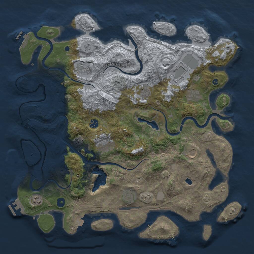 Rust Map: Procedural Map, Size: 4250, Seed: 971436, 16 Monuments