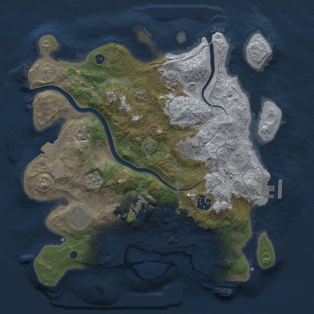 Rust Map: Procedural Map, Size: 3300, Seed: 270535206, 12 Monuments