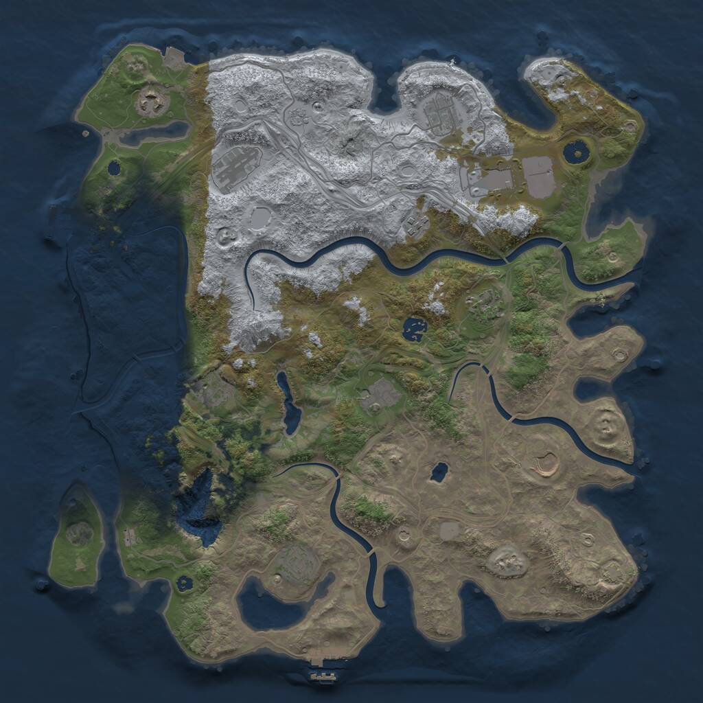 Rust Map: Procedural Map, Size: 4300, Seed: 1243650392, 17 Monuments