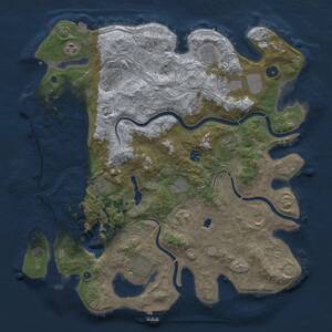 Thumbnail Rust Map: Procedural Map, Size: 4300, Seed: 1243650392, 17 Monuments