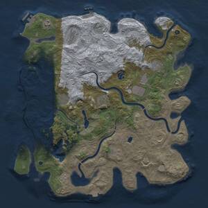 Thumbnail Rust Map: Procedural Map, Size: 4300, Seed: 1243650392, 17 Monuments