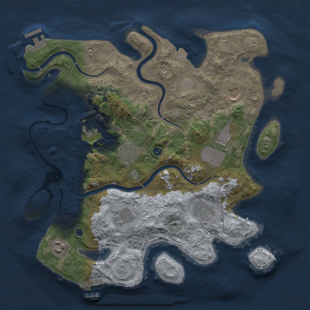 Rust Map: Procedural Map, Size: 3500, Seed: 984812, 14 Monuments