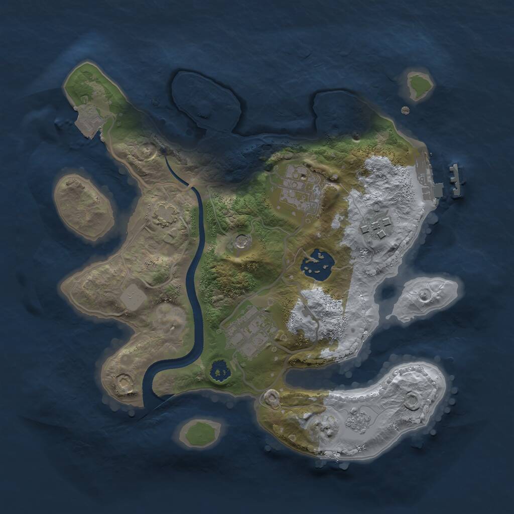 Rust Map: Procedural Map, Size: 2500, Seed: 629535, 9 Monuments