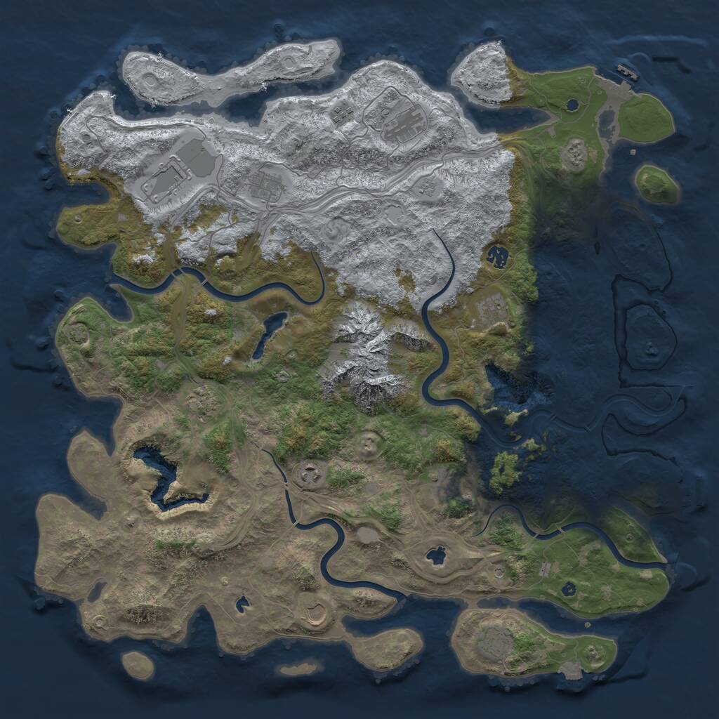 Rust Map: Procedural Map, Size: 5000, Seed: 795271889, 17 Monuments