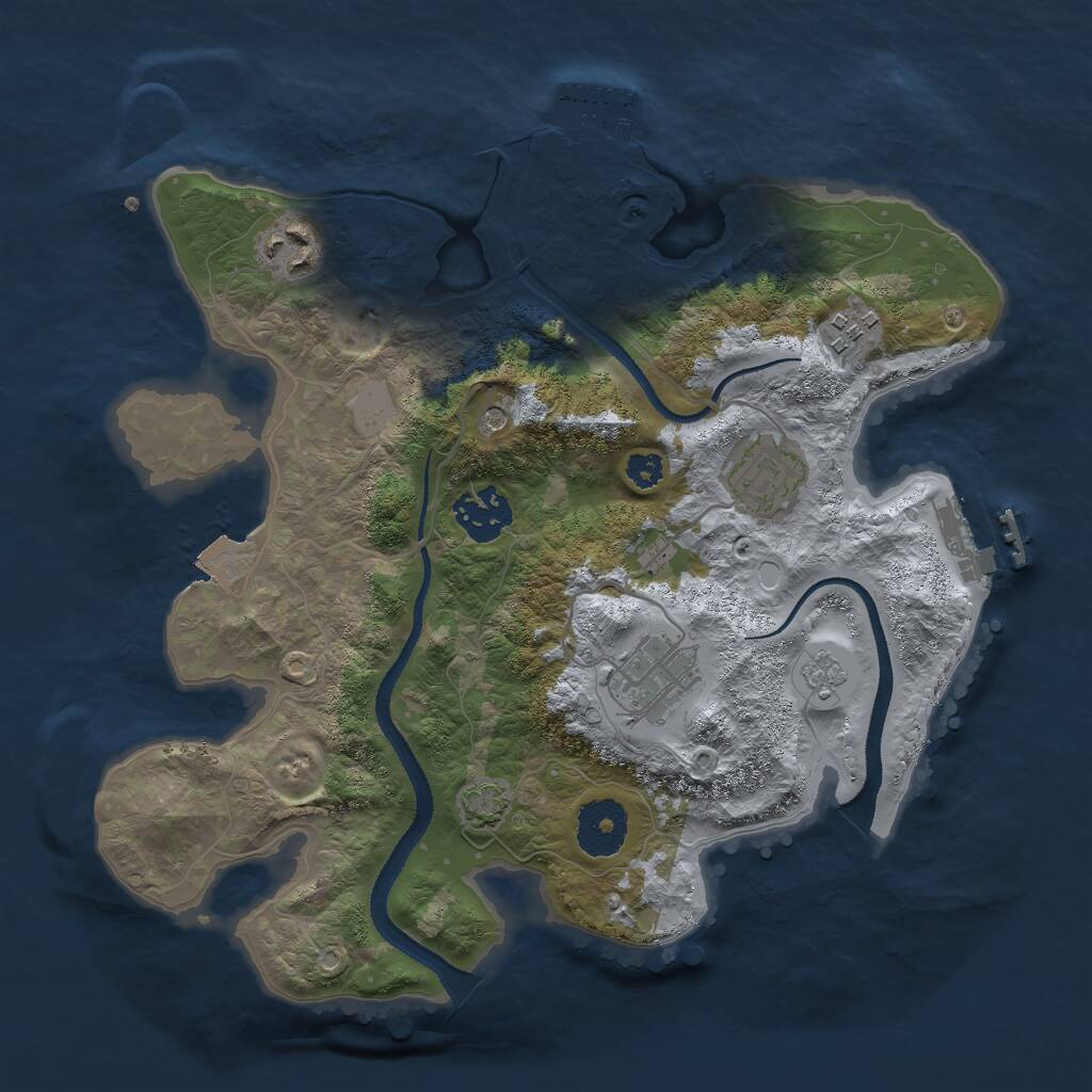 Rust Map: Procedural Map, Size: 3000, Seed: 62577509, 11 Monuments