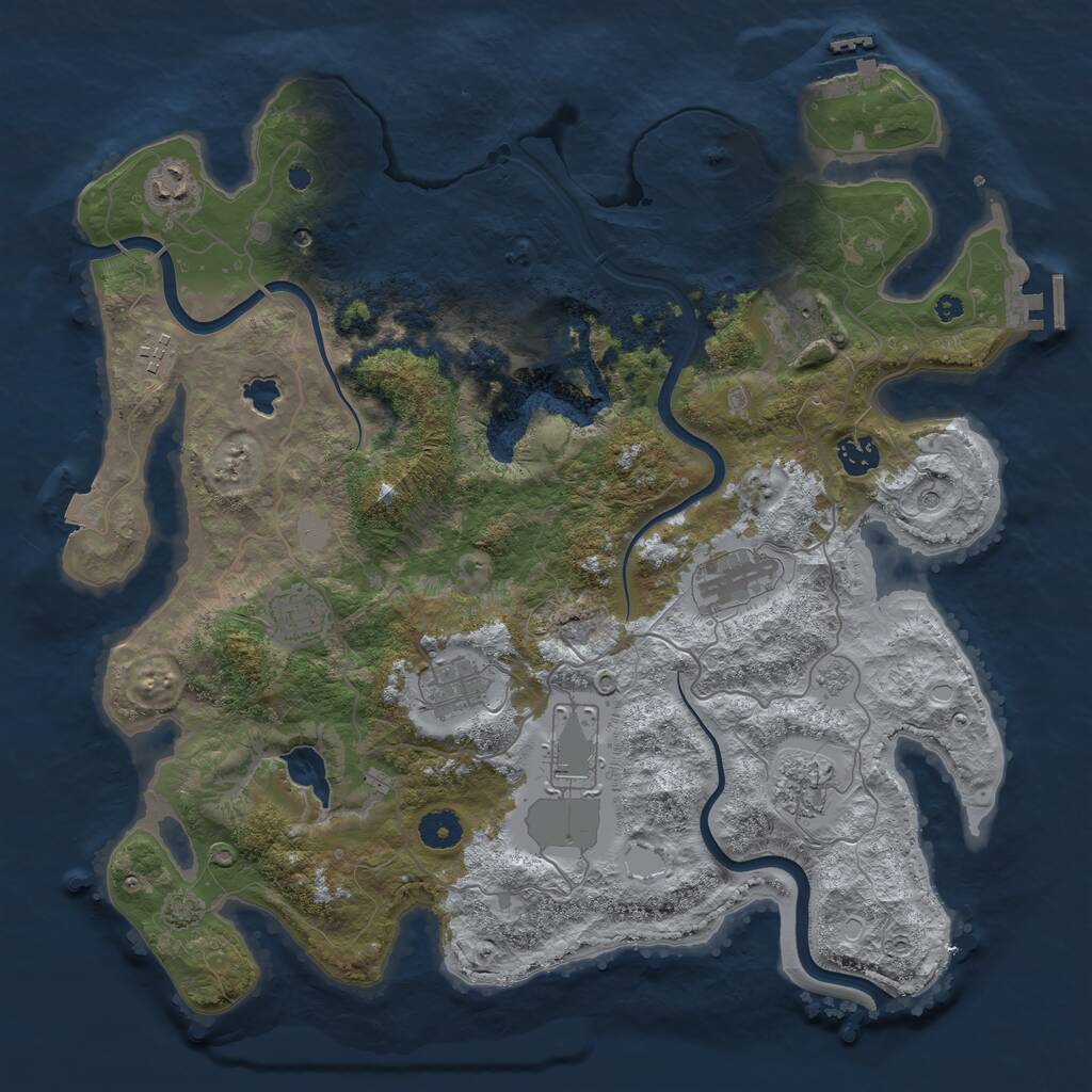 Rust Map: Procedural Map, Size: 4000, Seed: 1433553897, 15 Monuments