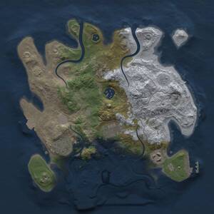 Thumbnail Rust Map: Procedural Map, Size: 3000, Seed: 1044088265, 11 Monuments