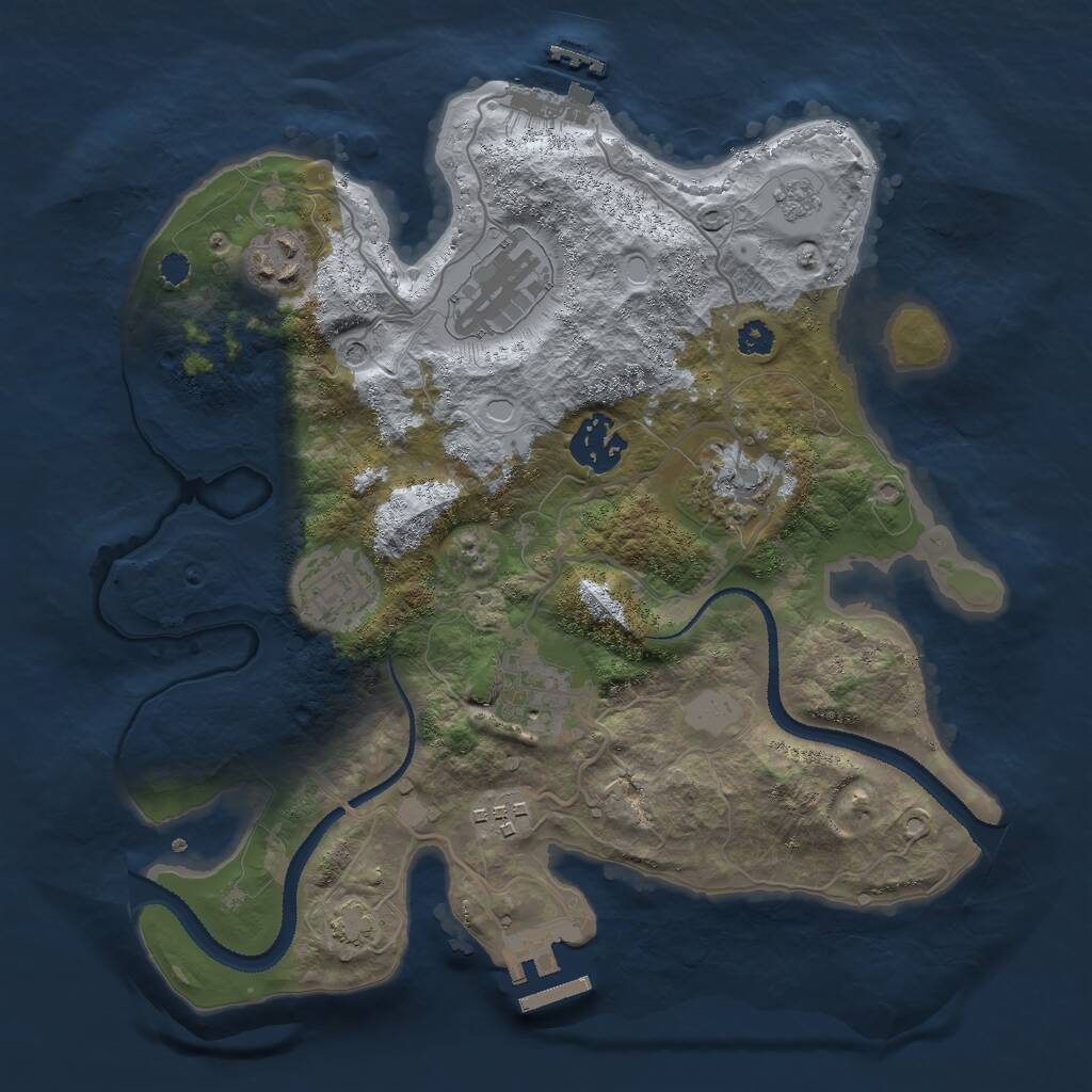 Rust Map: Procedural Map, Size: 3000, Seed: 1344440362, 13 Monuments