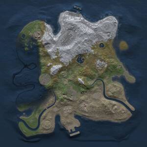 Thumbnail Rust Map: Procedural Map, Size: 3000, Seed: 1344440362, 13 Monuments
