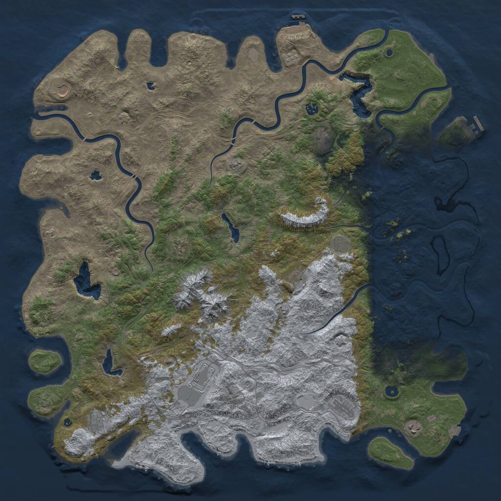 Rust Map: Procedural Map, Size: 6000, Seed: 1518654646, 17 Monuments