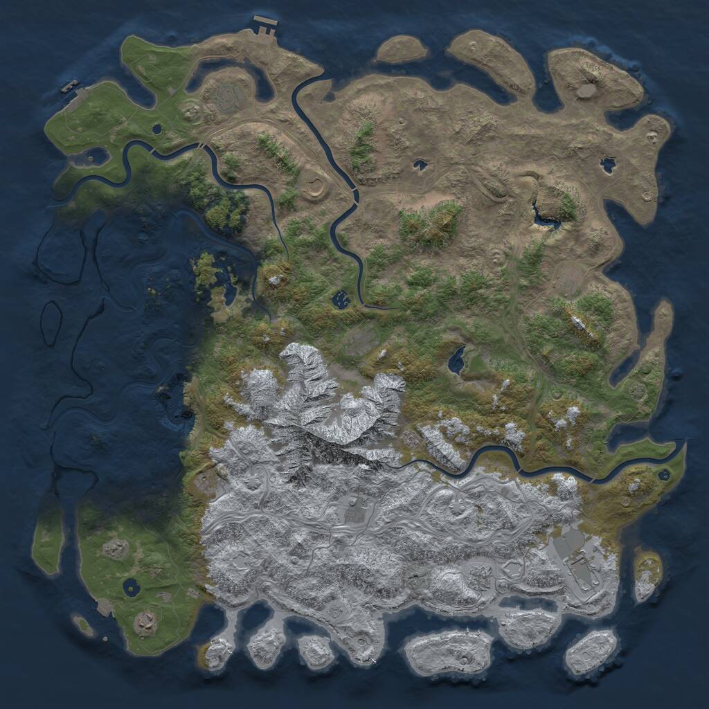 Rust Map: Procedural Map, Size: 6000, Seed: 595210598, 17 Monuments