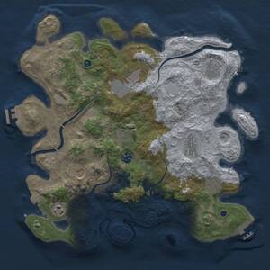 Thumbnail Rust Map: Procedural Map, Size: 3750, Seed: 2086531359, 16 Monuments