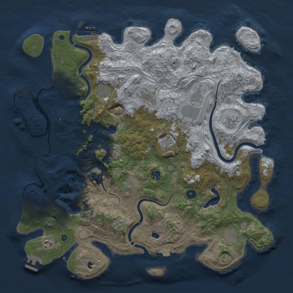 Rust Map: Procedural Map, Size: 4500, Seed: 953432474, 16 Monuments