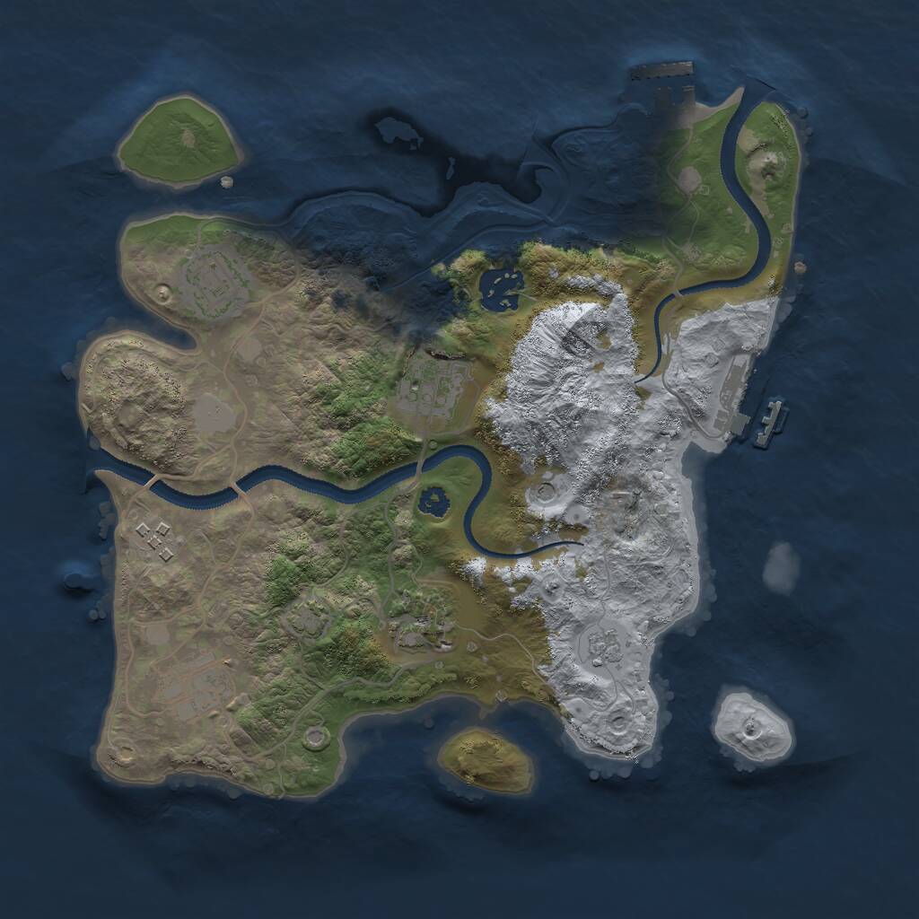 Rust Map: Procedural Map, Size: 3000, Seed: 9769864, 12 Monuments