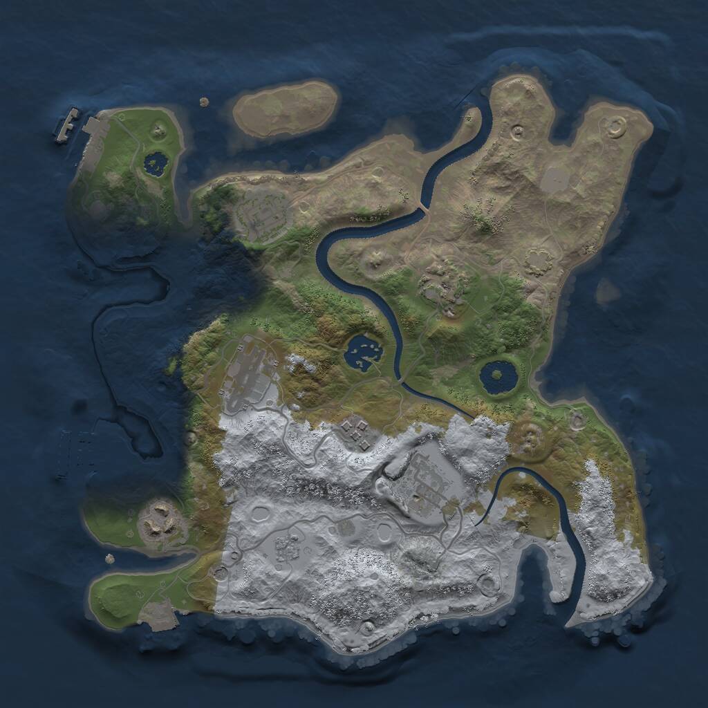 Rust Map: Procedural Map, Size: 3000, Seed: 12335, 13 Monuments