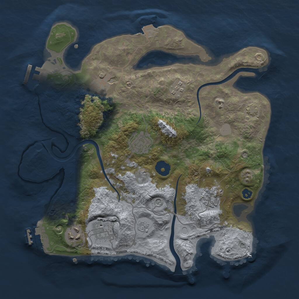 Rust Map: Procedural Map, Size: 3000, Seed: 1567577482, 12 Monuments