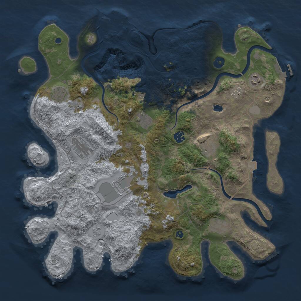 Rust Map: Procedural Map, Size: 4000, Seed: 51509, 15 Monuments