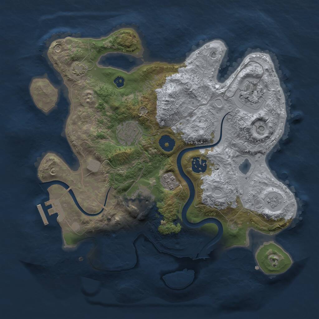 Rust Map: Procedural Map, Size: 3000, Seed: 34994907, 10 Monuments